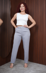 Pantalones Recto en Tela Lino Aruba